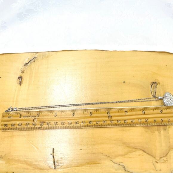 Vtg Sterling Silver Angel Wings Locket Pendant Necklace 18" Charm - Picture 8 of 8